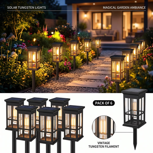 Solar Pathway Lights With Warm Glow And Waterproof Design