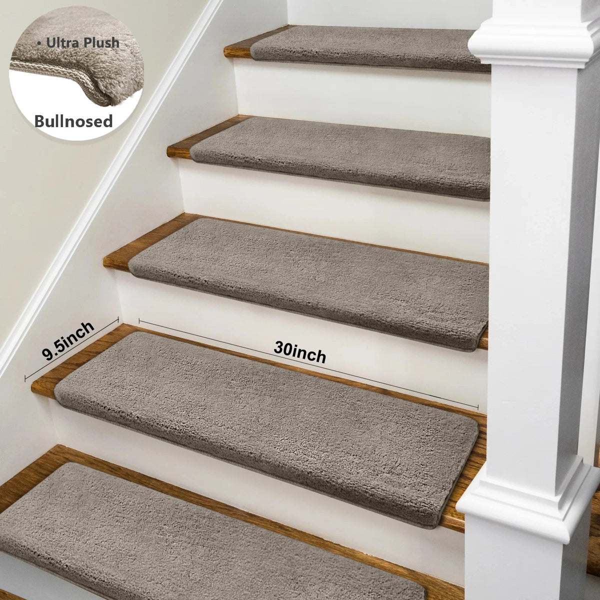 Ultra Plush Non Slip Stair Treads Self Adhesive Carpet Mats